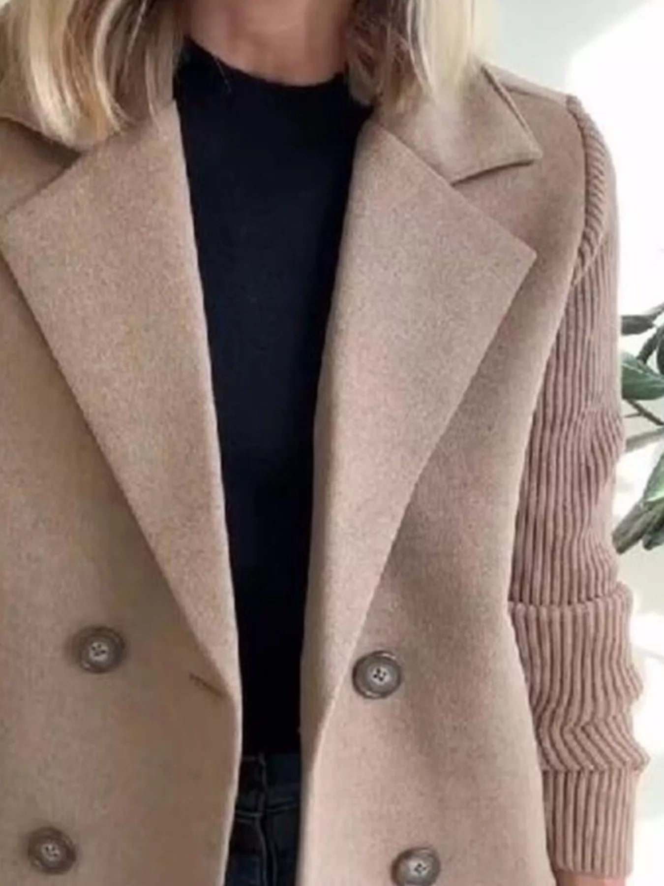 Mid-Length Shawl Collar Overcoat with Buttoned Front