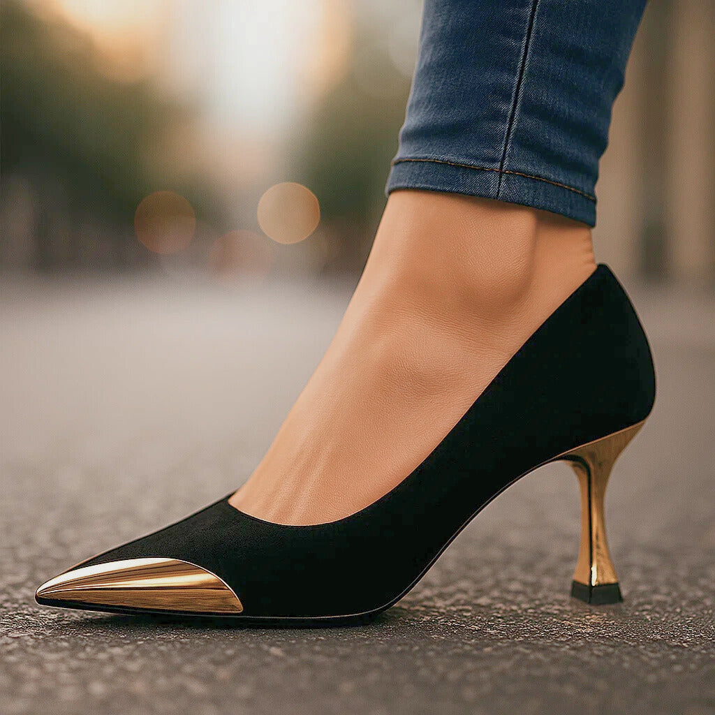 AVELINE GOLD-POINT PUMPS