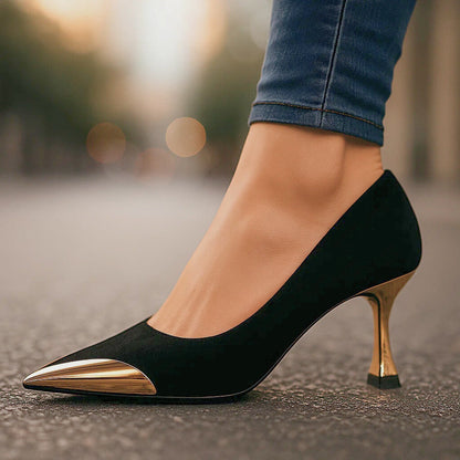 AVELINE GOLD-POINT PUMPS