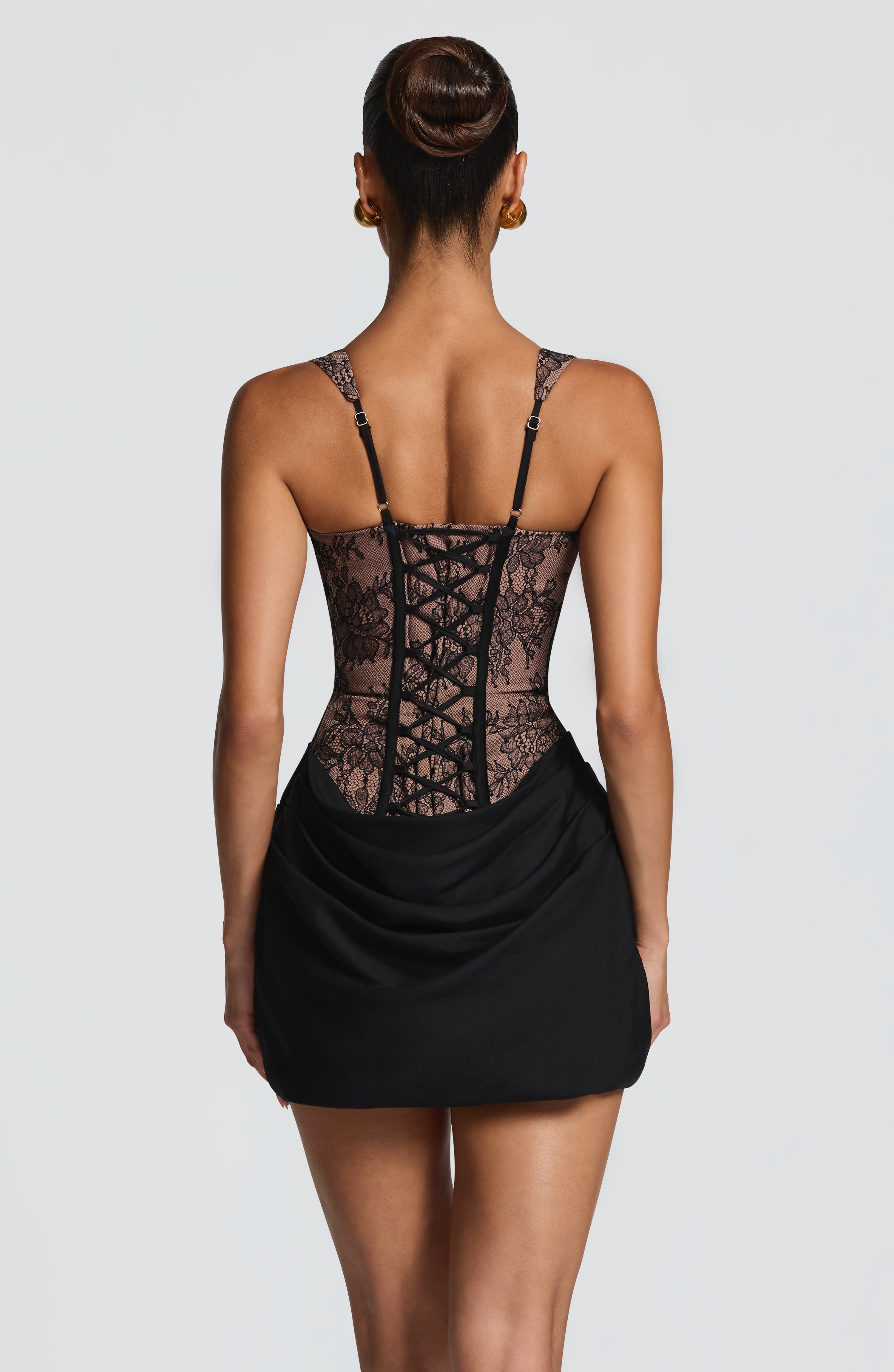 Emilia Mini Dress - Black Lace