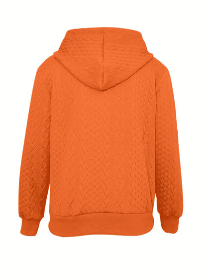 Vintage Jacquard Zip-Up Hooded Jacket