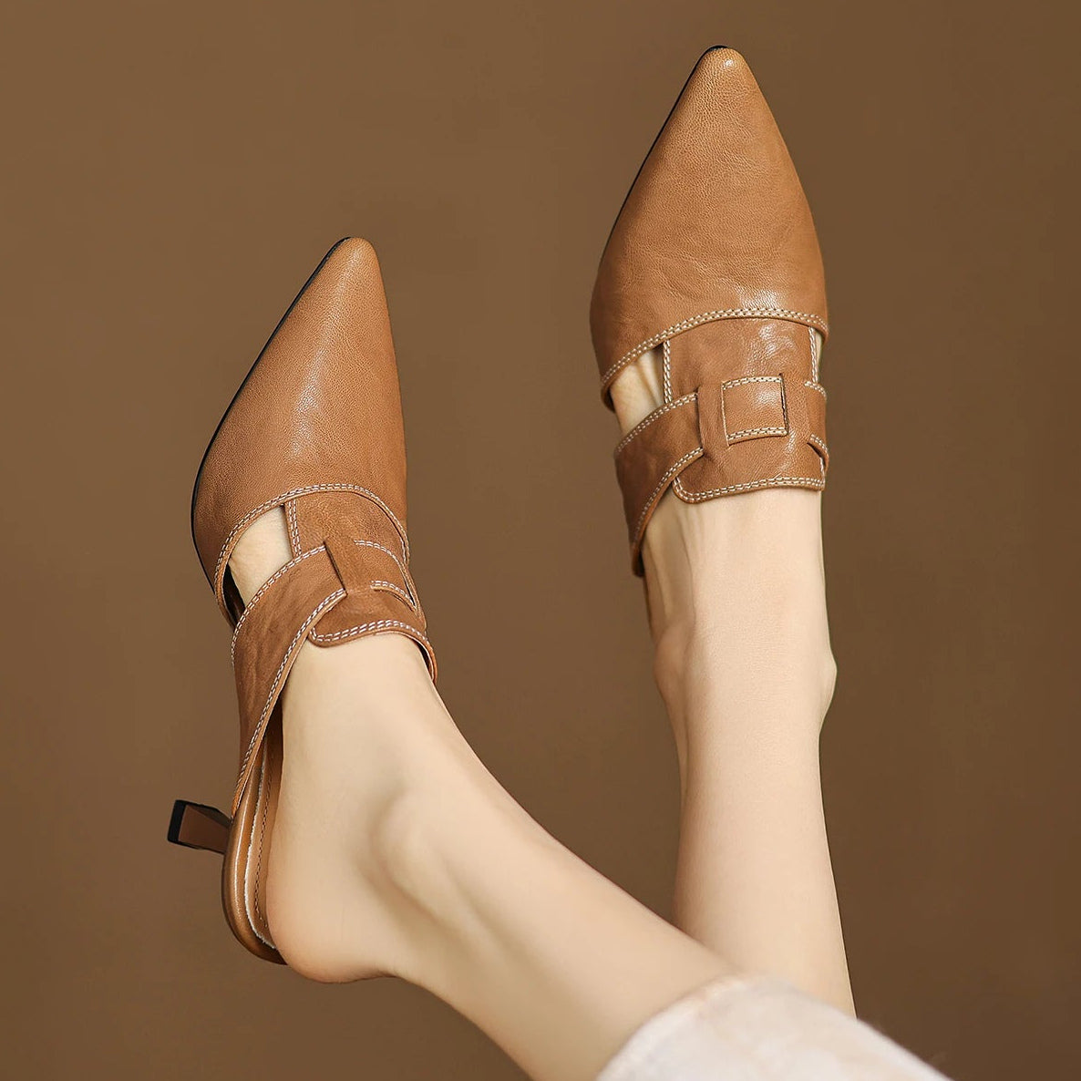 AUBREY MONROE GENUINE LEATHER HEELS