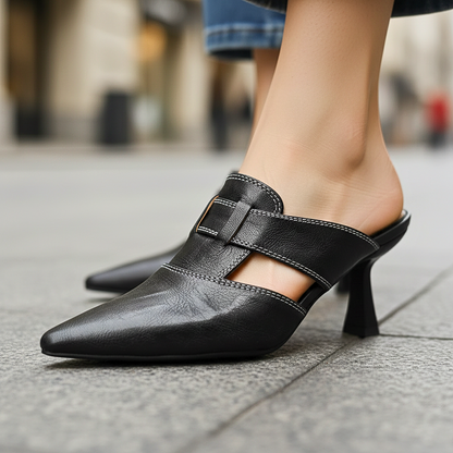 AUBREY MONROE GENUINE LEATHER HEELS