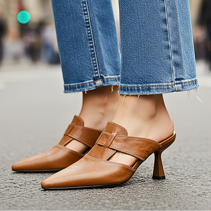 AUBREY MONROE GENUINE LEATHER HEELS