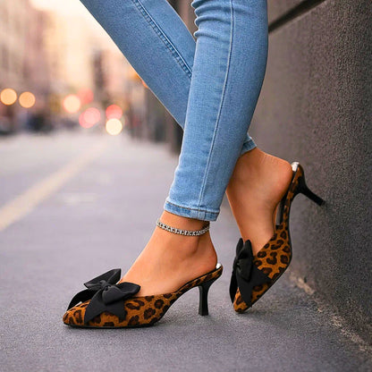 SIENNA LEOPARD BOW HEELS