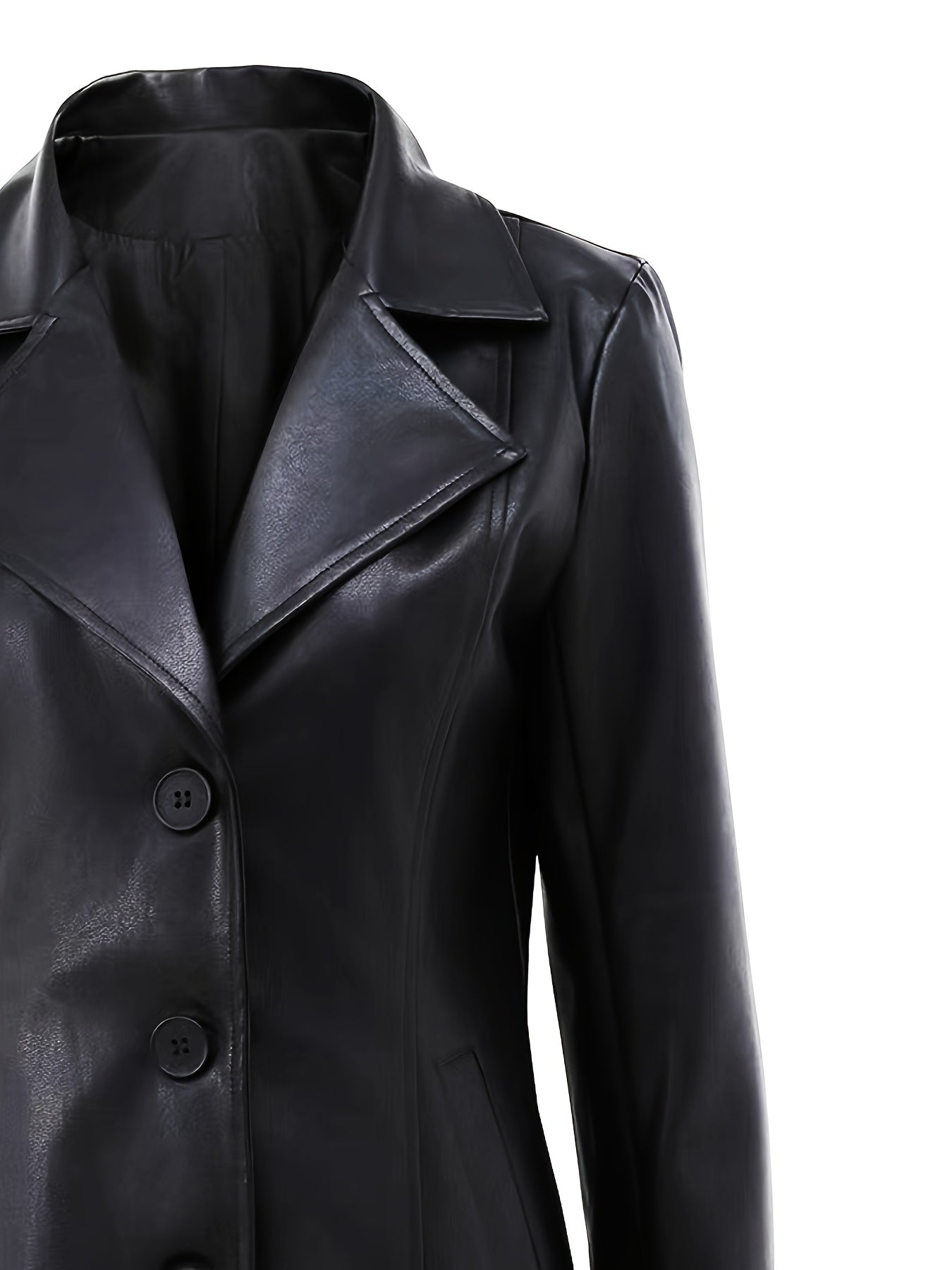 Mid-Length Coat with A-Line Hem and Notched Collar