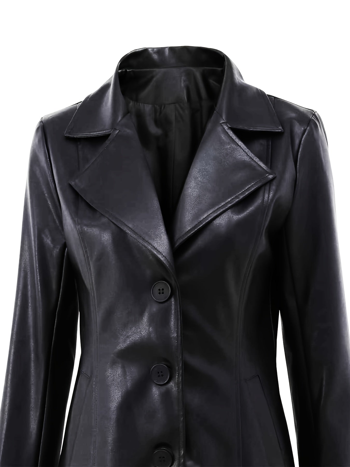 Mid-Length Coat with A-Line Hem and Notched Collar