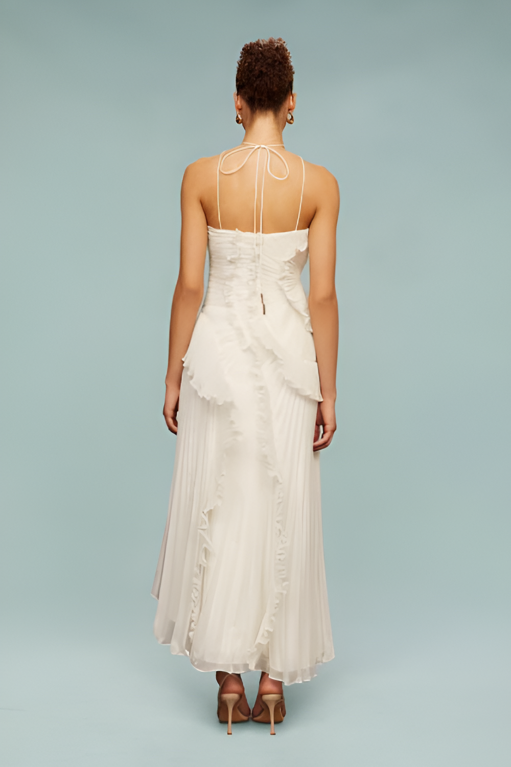 Amelia | Pleated Halter Maxi Dress