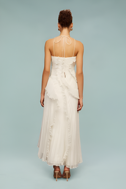 Amelia | Pleated Halter Maxi Dress