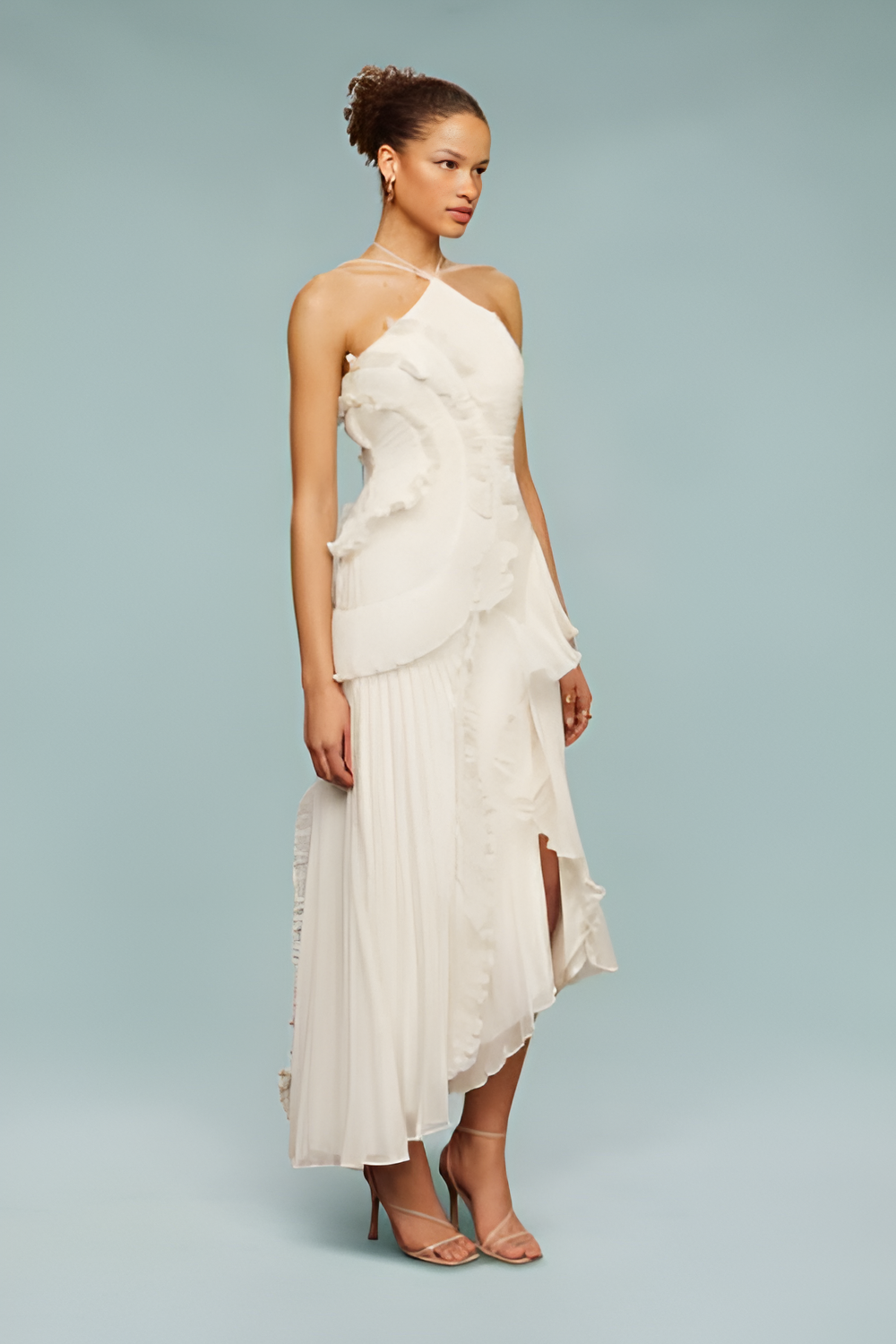 Amelia | Pleated Halter Maxi Dress