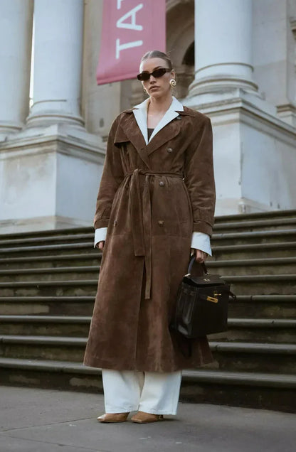 Aurrelia | Suede Trenchcoat