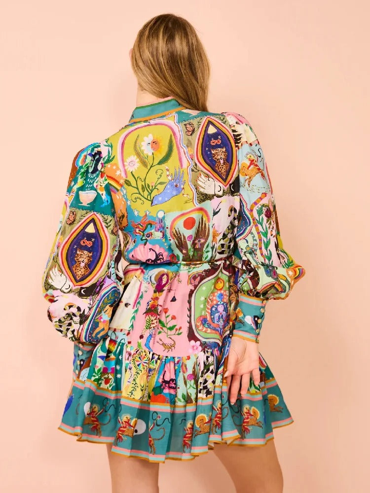 Lysandra™| Tijdloze Mini-jurk met Volle Mouwen
