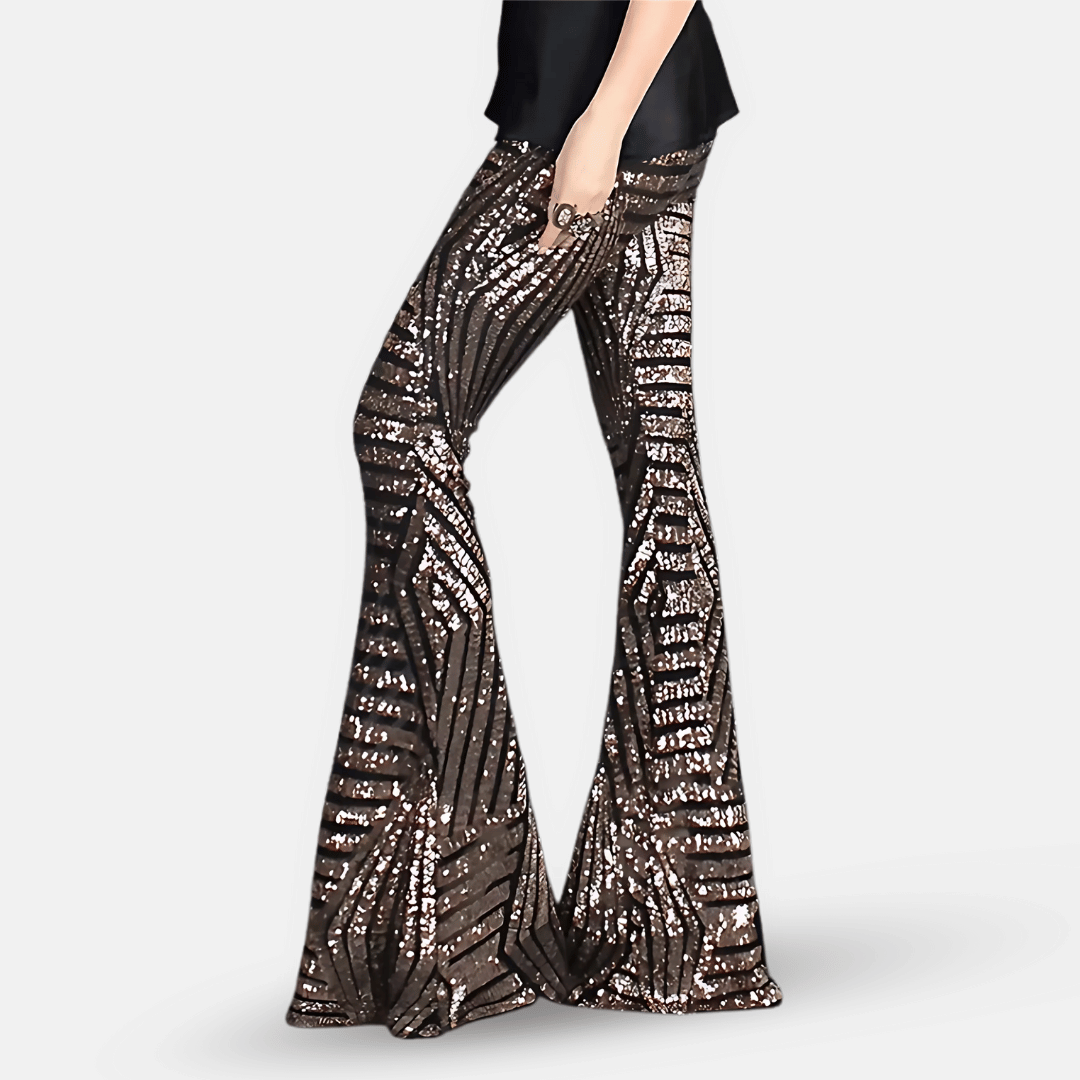 Women's Shimmering Sequined Bell Bottoms