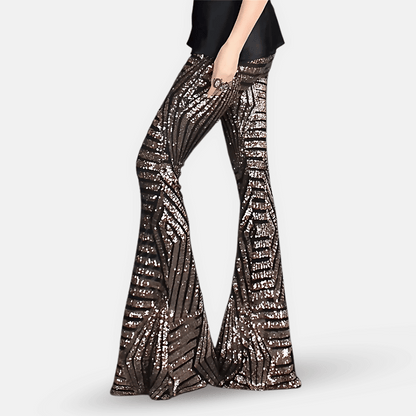 Women's Shimmering Sequined Bell Bottoms