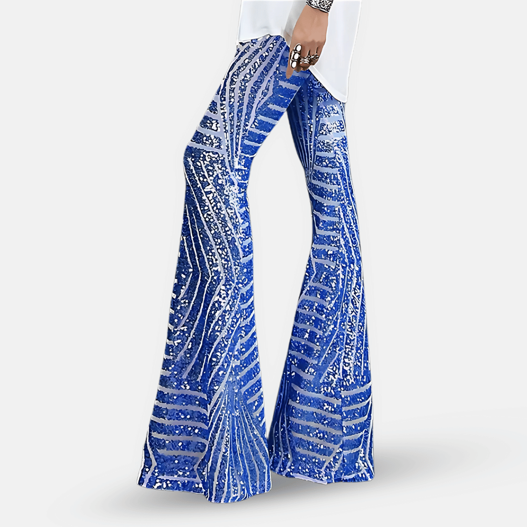 Women's Shimmering Sequined Bell Bottoms