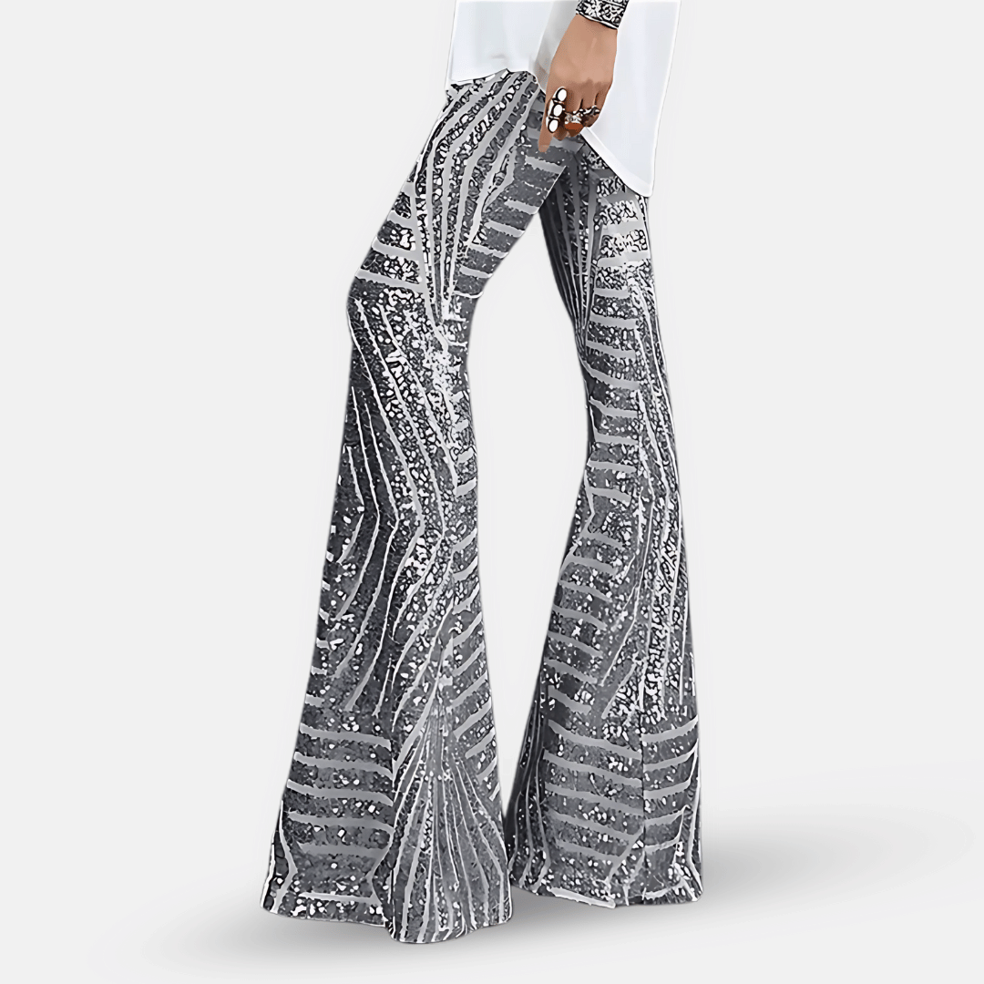 Women's Shimmering Sequined Bell Bottoms