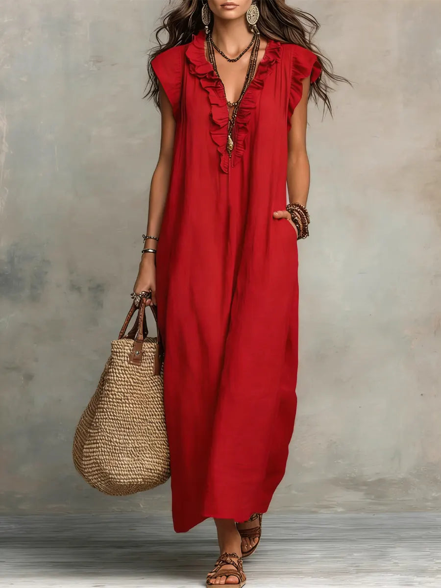 Camélia | Effortless Bohemian Linen Maxi Dress