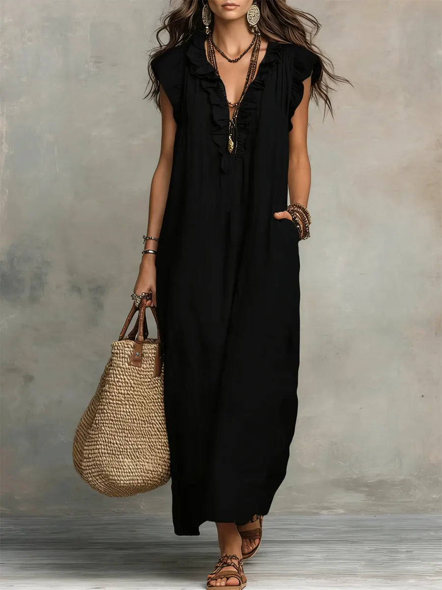 Camélia | Effortless Bohemian Linen Maxi Dress