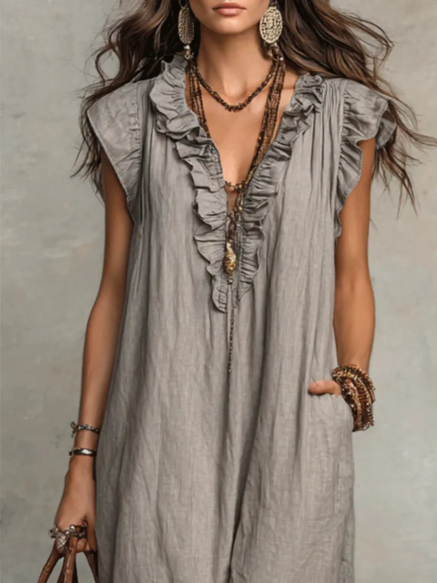 Camélia | Effortless Bohemian Linen Maxi Dress