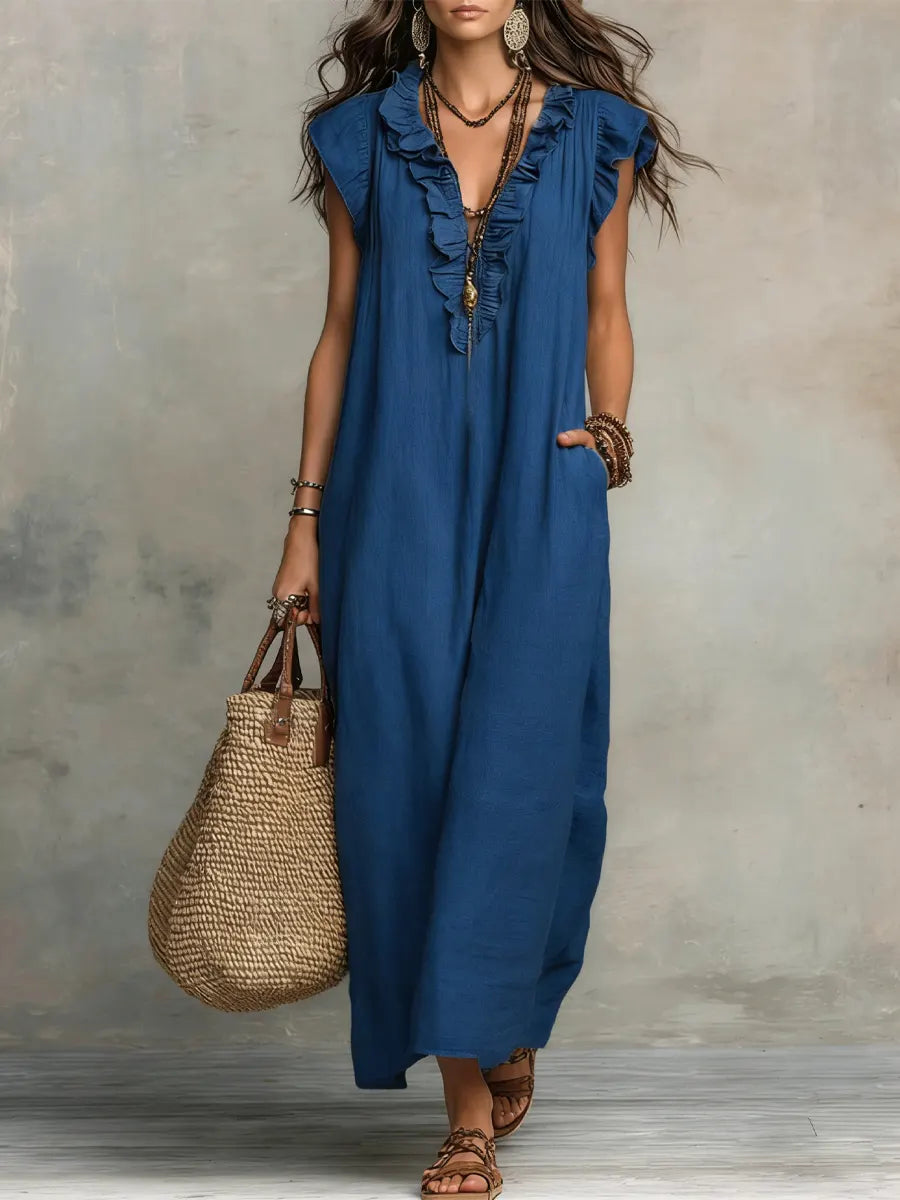 Camélia | Effortless Bohemian Linen Maxi Dress