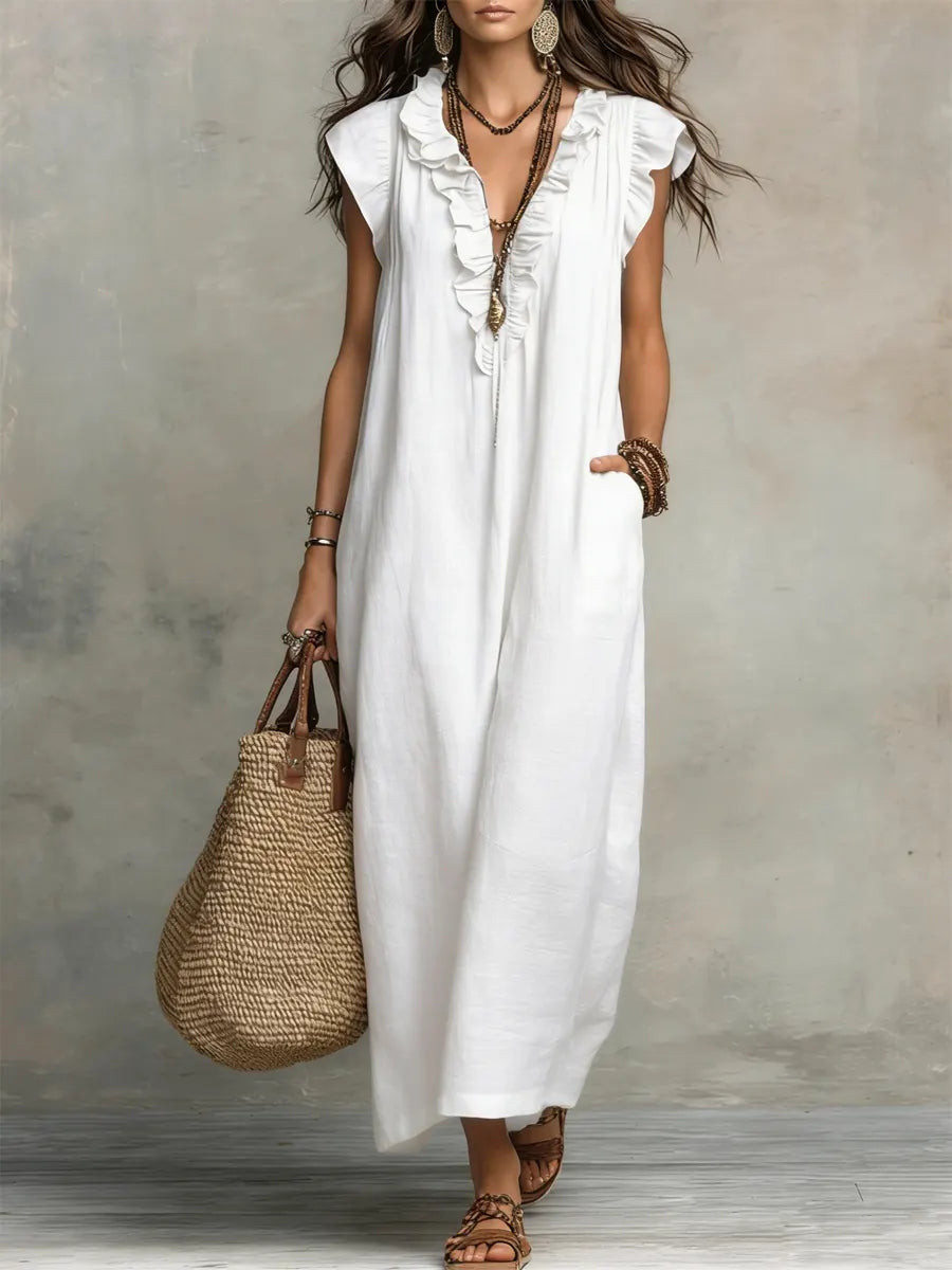 Camélia | Effortless Bohemian Linen Maxi Dress