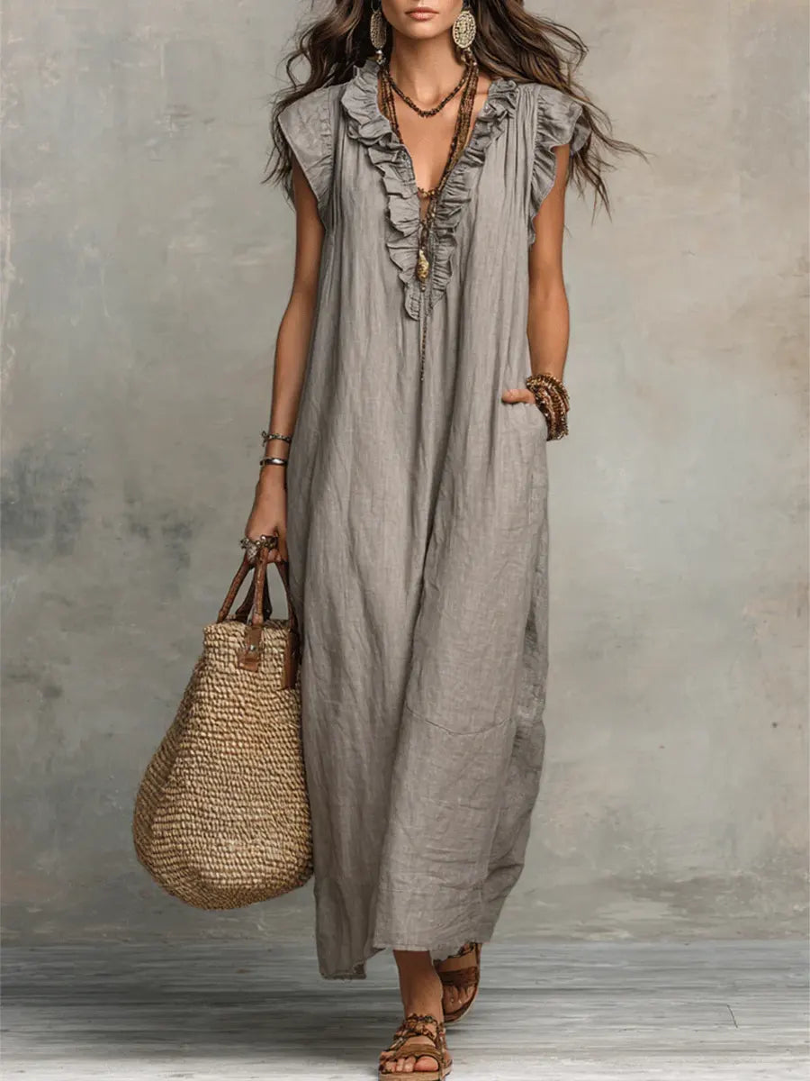 Camélia | Effortless Bohemian Linen Maxi Dress