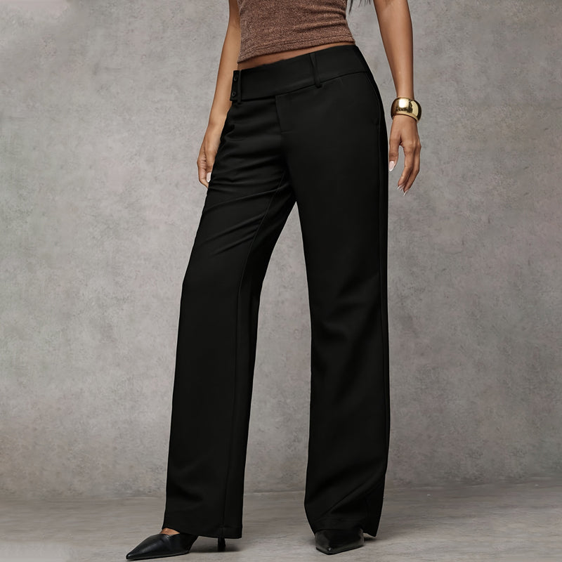 Wide-Leg High Waist Flared Trousers