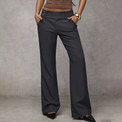 Wide-Leg High Waist Flared Trousers