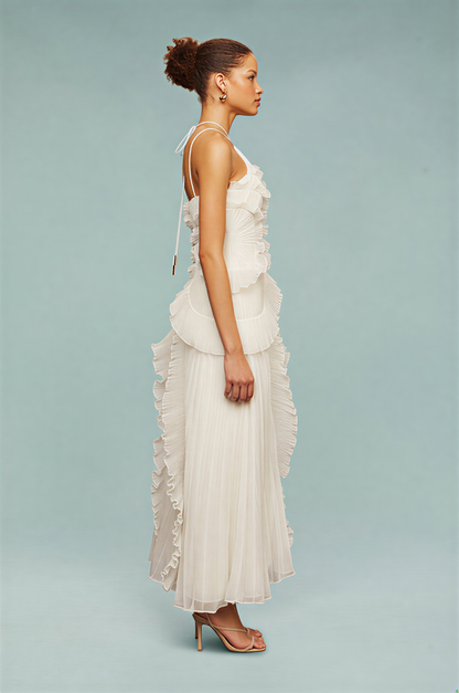 Amelia | Pleated Halter Maxi Dress
